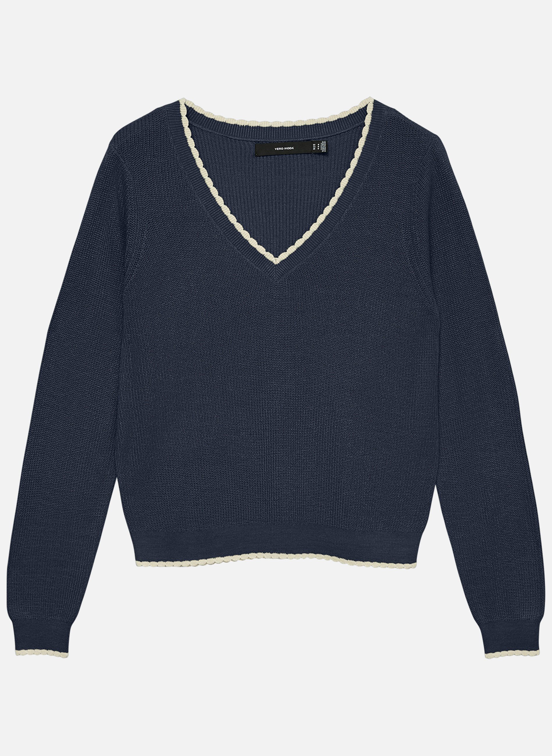 Pulls Pull col v droit - 10341405 femme bleu Vero Moda Pulls Pull col v droit - 10341405 femme bleu Bleu