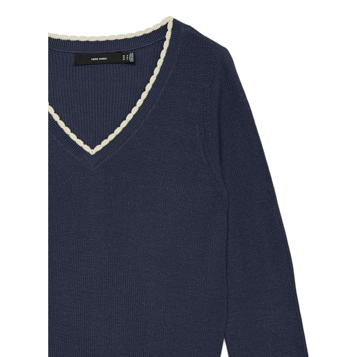 Pulls Pull col v droit - 10341405 femme bleu Vero Moda Pulls Pull col v droit - 10341405 femme bleu Bleu