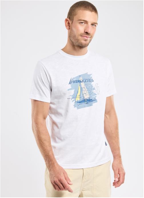 Bermudes Tee-shirts T-shirt Vehoura blanc homme blanc