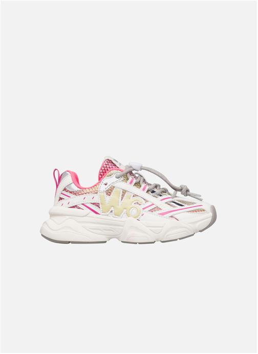 W6YZ Baskets basses Sneakers LUCKY-J. Blanc-Fuchsia fille blanc