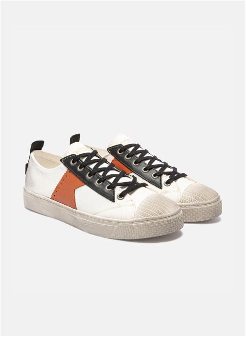Kost Baskets basses BASKET BACKSTAGE L8 ECRU+ORANGE homme beige