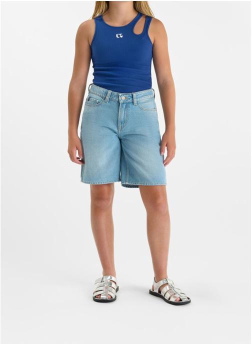 Le temps des cerises Bermudas Bermuda short en jeans BOURDON Blue fille bleu