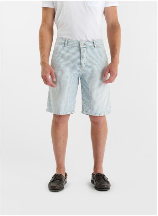 Le temps des cerises Bermudas Bermuda short en jeans KUREL2 White homme bleu