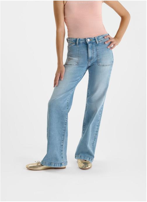 Le temps des cerises Jeans droits Jeans flare Blue fille bleu
