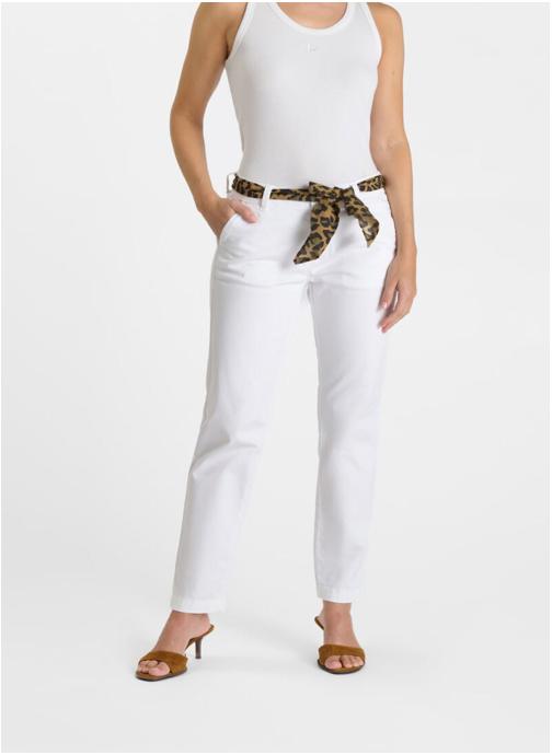 Le temps des cerises Pantalons droit Pantalon droite KRISTIN White femme blanc