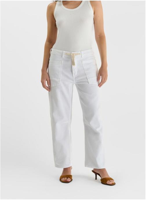 Le temps des cerises Pantalons droit Pantalon loose White femme blanc