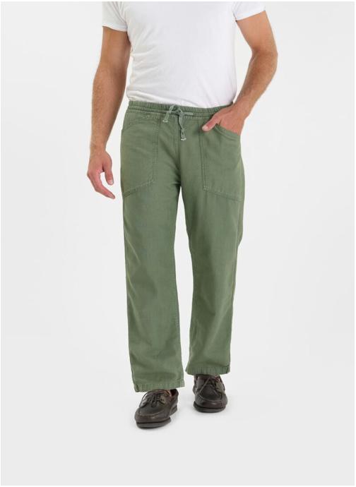 Le temps des cerises Pantalons droits Pantalon loose Khaki homme vert