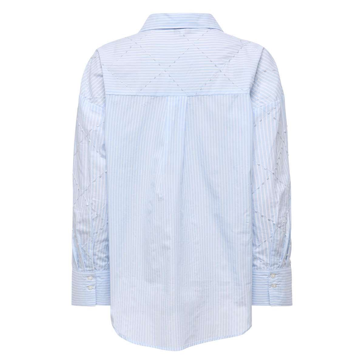 Chemises Chemisier coton à rayures droit - 15367599 femme bleu ONLY Chemises Chemisier coton à rayures droit - 15367599 femme bleu Bleu