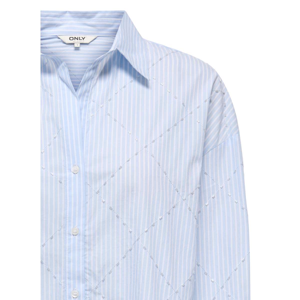 Chemises Chemisier coton à rayures droit - 15367599 femme bleu ONLY Chemises Chemisier coton à rayures droit - 15367599 femme bleu Bleu