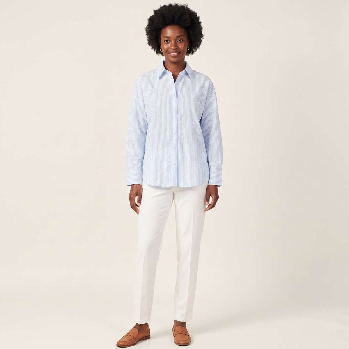 Chemises Chemisier coton à rayures droit - 15367599 femme bleu ONLY Chemises Chemisier coton à rayures droit - 15367599 femme bleu Bleu