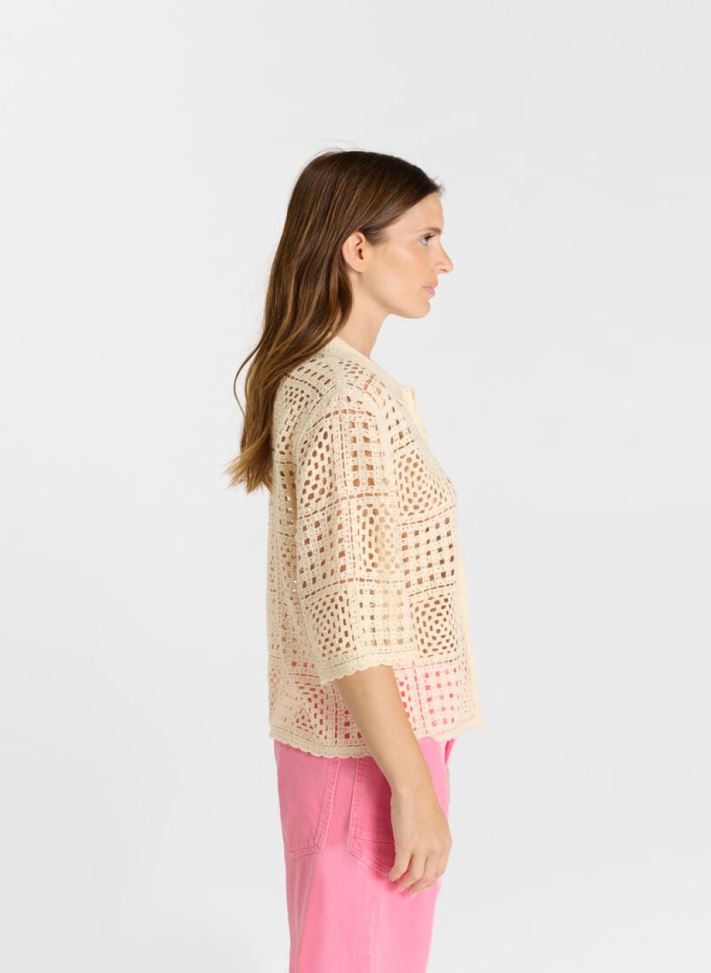 Chemises Cardigan ELMAR White femme beige Le temps des cerises Chemises Cardigan ELMAR White femme beige Crème