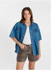 Chemises Chemise en jeans LIVIANE Blue femme bleu Le temps des cerises Chemises Chemise en jeans LIVIANE Blue femme bleu Bleu