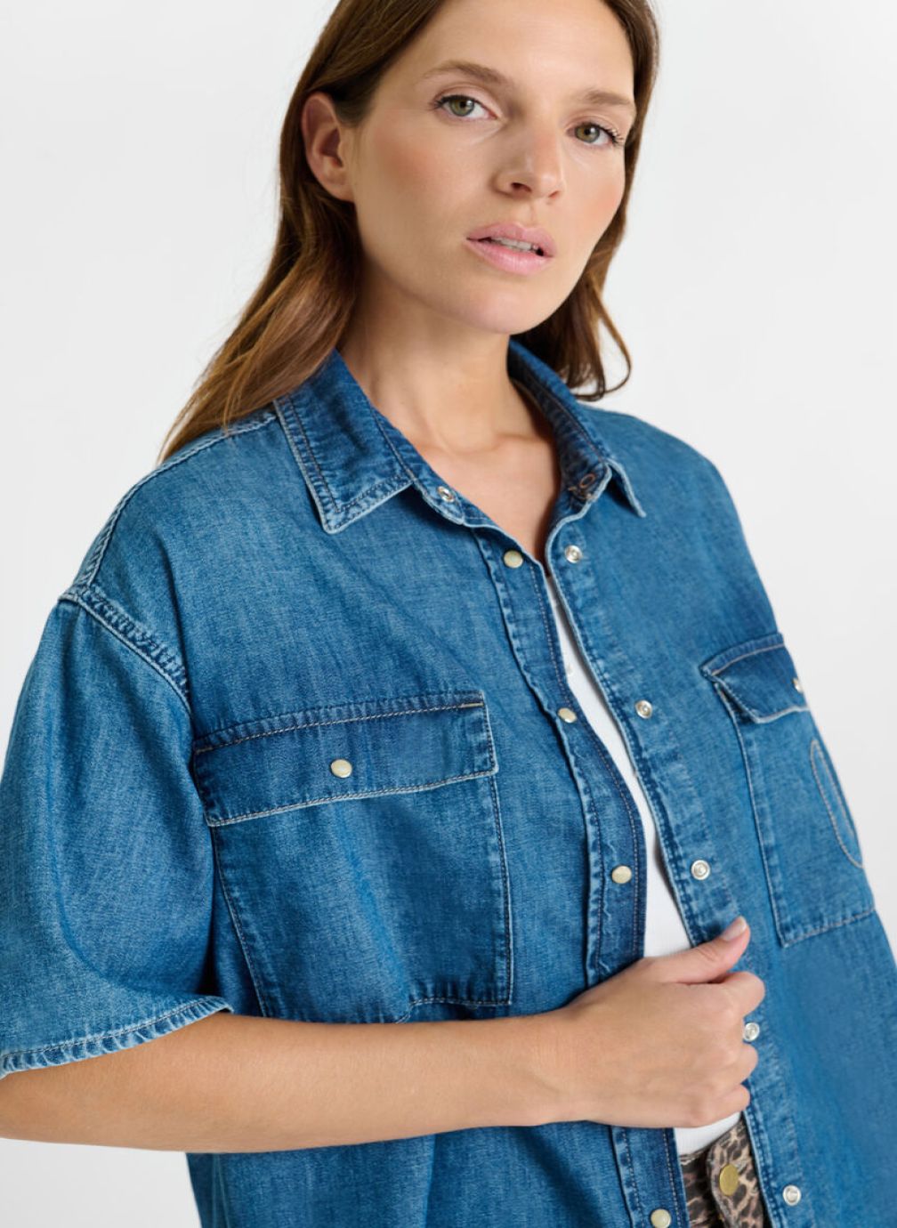 Chemises Chemise en jeans LIVIANE Blue femme bleu Le temps des cerises Chemises Chemise en jeans LIVIANE Blue femme bleu Bleu