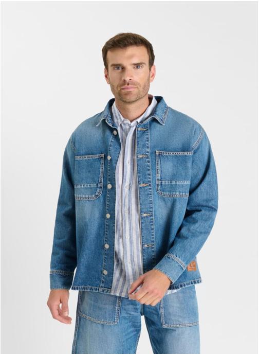 Le temps des cerises Chemises Chemise en jeans HISA Blue homme bleu