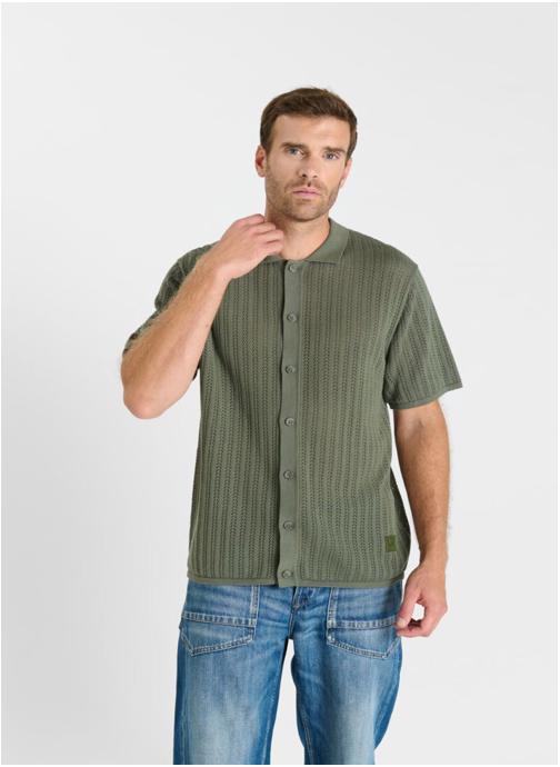 Le temps des cerises Chemises Chemise NELAN Khaki homme vert