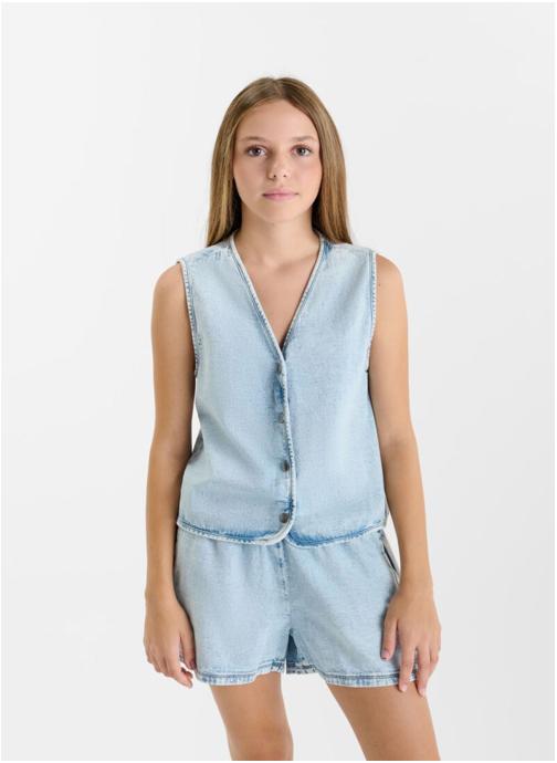 Le temps des cerises Gilets Gilet BANDOL Blue fille bleu