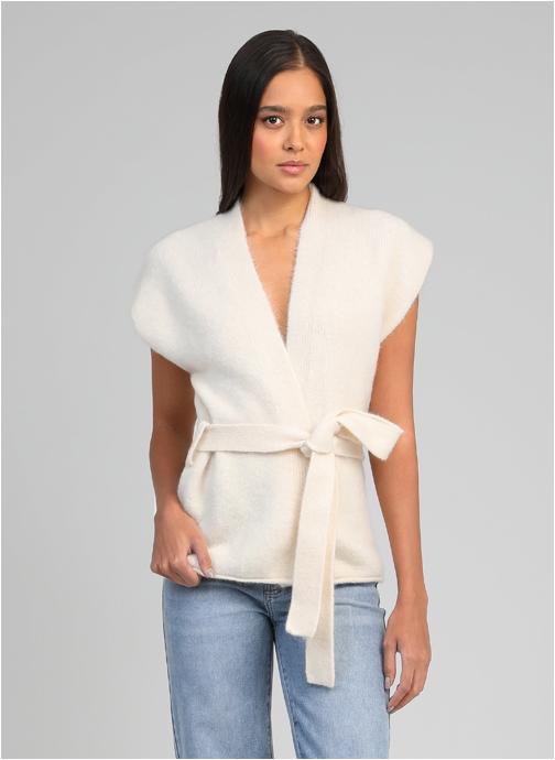An'ge Gilets GILET LOUNINI ecru femme blanc