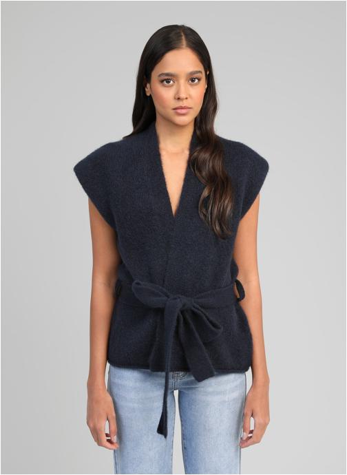 An'ge Gilets GILET LOUNINI marine femme bleu