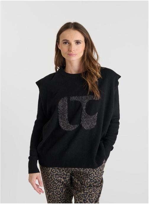 Le temps des cerises Pulls Pull JANICE Black femme noir