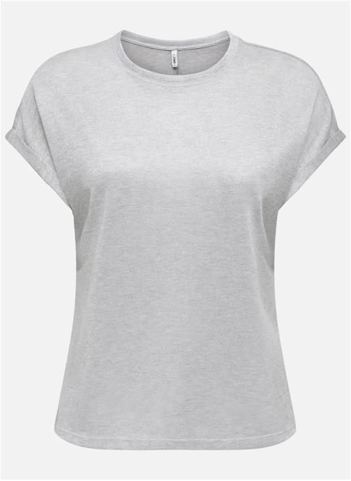 ONLY Tee-shirts T-shirt col rond ajusté - 15343485 femme gris