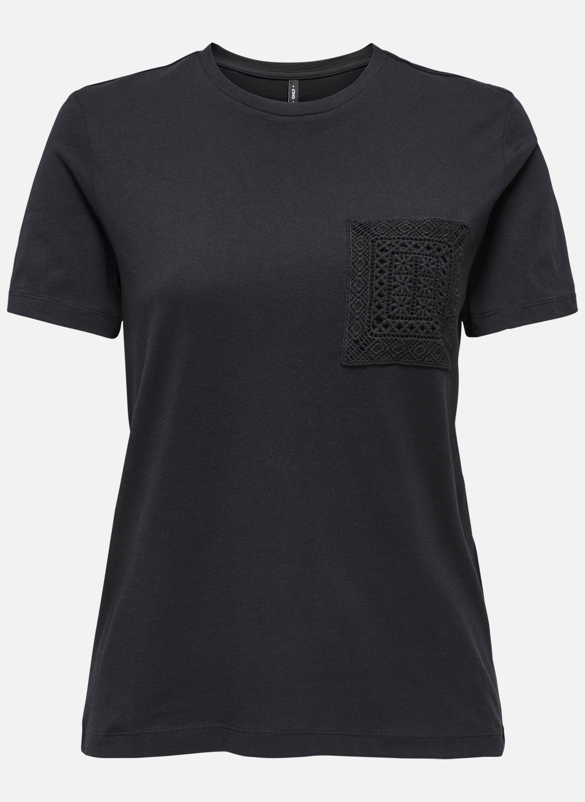 Tee-shirts T-shirt coton biologique col rond droit - 15369258 femme noir ONLY Tee-shirts T-shirt coton biologique col rond droit - 15369258 femme noir Noir