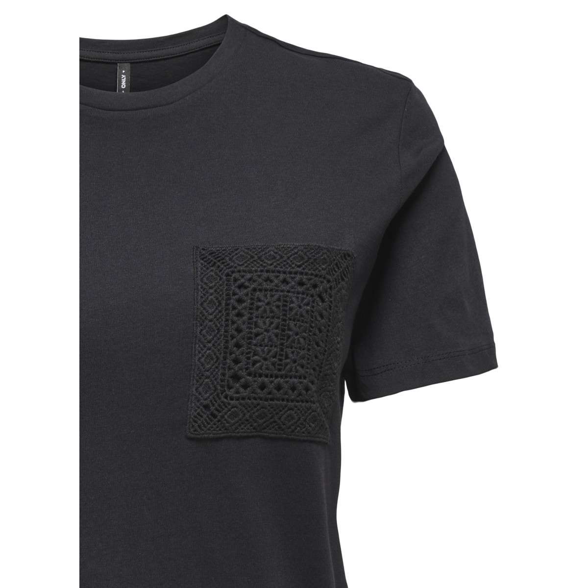 Tee-shirts T-shirt coton biologique col rond droit - 15369258 femme noir ONLY Tee-shirts T-shirt coton biologique col rond droit - 15369258 femme noir Noir