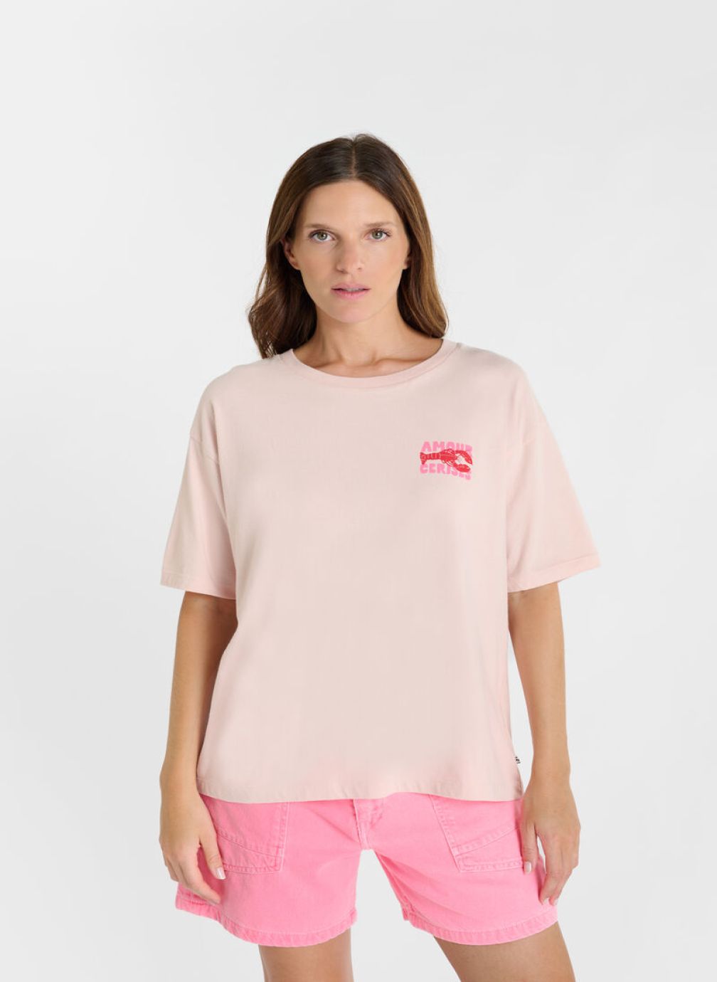 Tee-shirts Tee-Shirt HOMARD Pink femme rose Le temps des cerises Tee-shirts Tee-Shirt HOMARD Pink femme rose Rose