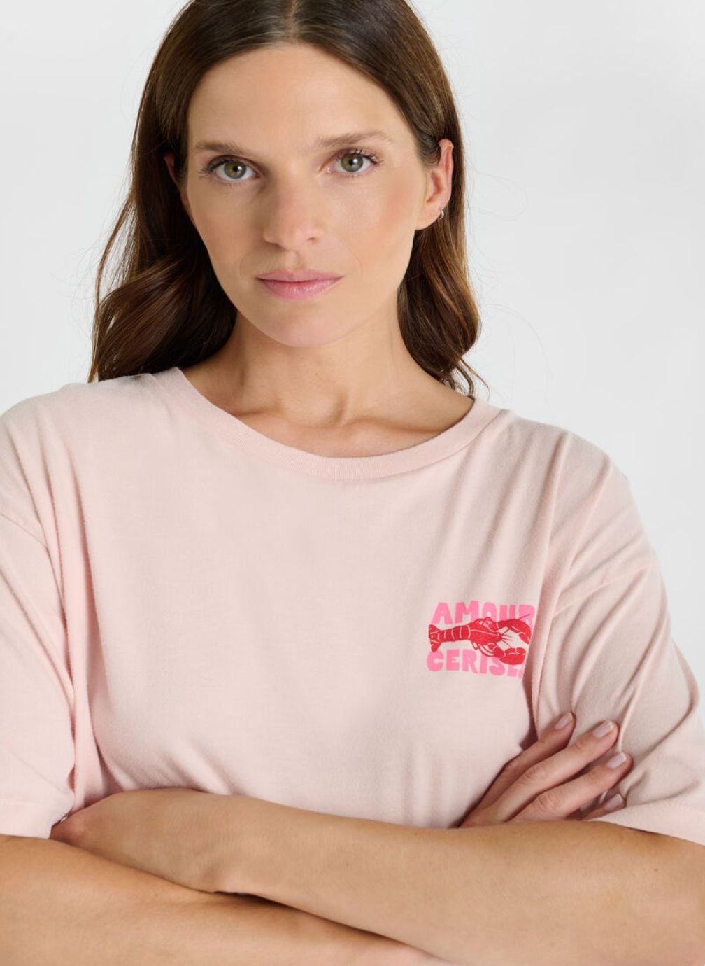 Tee-shirts Tee-Shirt HOMARD Pink femme rose Le temps des cerises Tee-shirts Tee-Shirt HOMARD Pink femme rose Rose