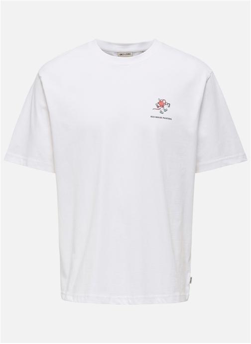 Only & Sons Tee-shirts T-shirt coton col rond droit - 22037481 homme blanc