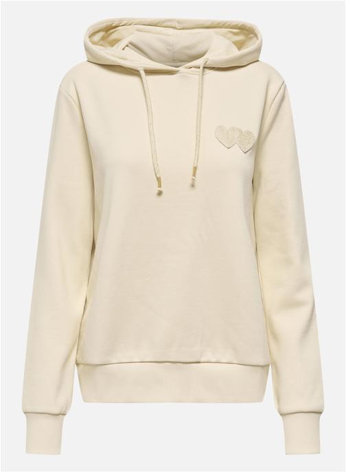 ONLY Sweats à capuche Sweat coton mélangé à capuche droit - 15372355 femme beige
