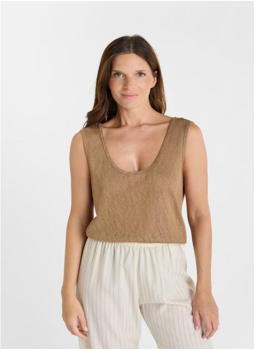 Le temps des cerises Débardeurs Debardeur HANEIA Brown femme marron