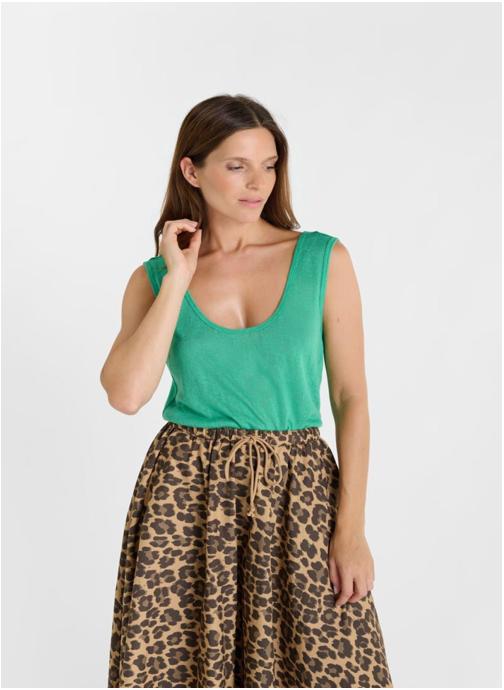 Le temps des cerises Débardeurs Debardeur HANEIA Green femme vert