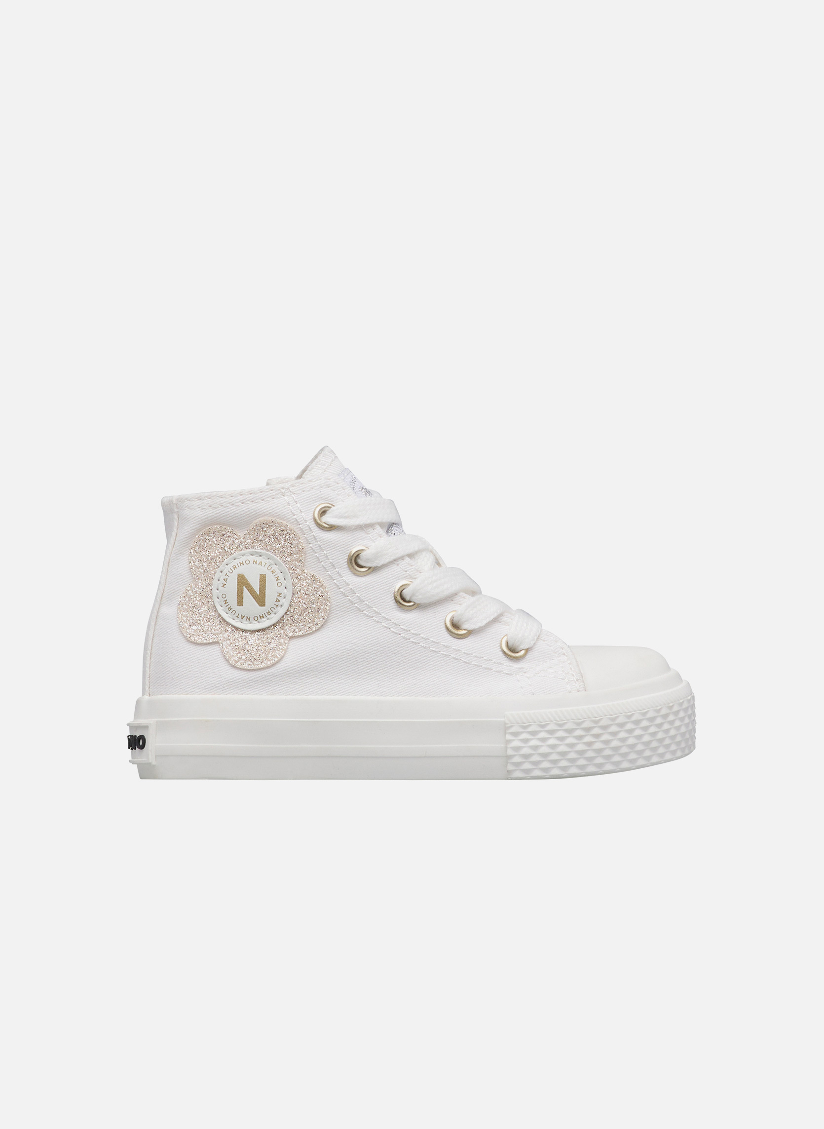 Baskets basses Sneakers YLFAS BIG FLOWER. Blanc-Platine- fille blanc Naturino Baskets basses Sneakers YLFAS BIG FLOWER. Blanc-Platine- fille blanc Blanc