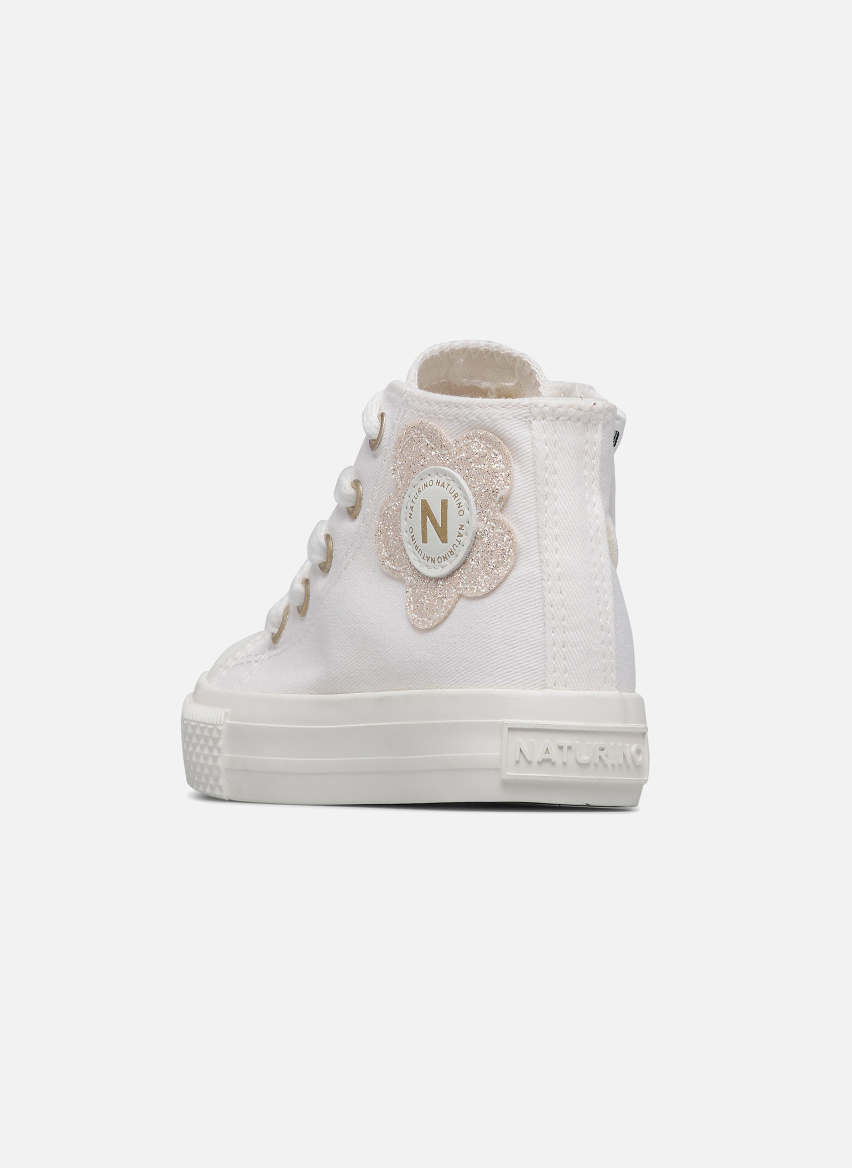 Baskets basses Sneakers YLFAS BIG FLOWER. Blanc-Platine- fille blanc Naturino Baskets basses Sneakers YLFAS BIG FLOWER. Blanc-Platine- fille blanc Blanc