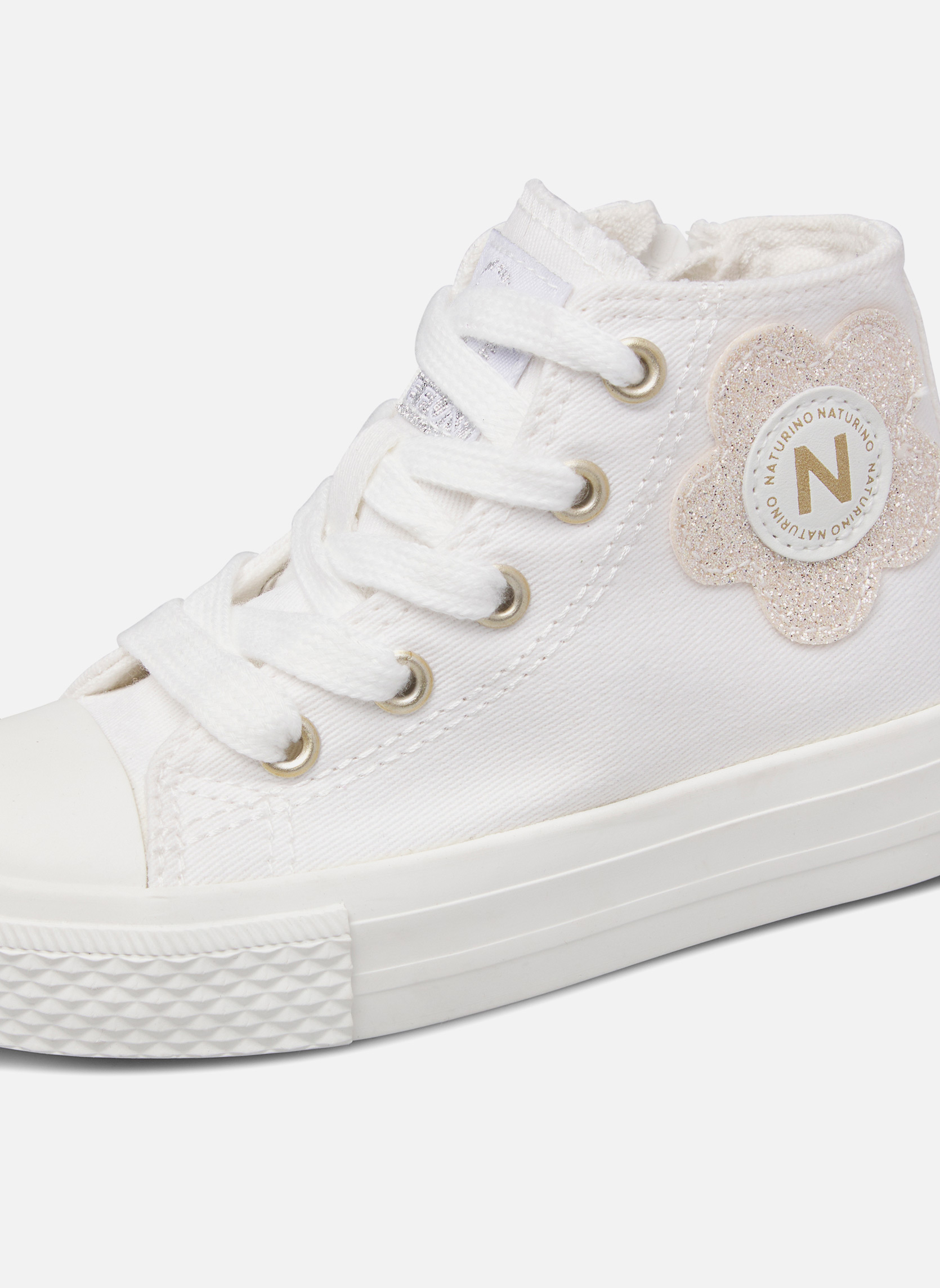 Baskets basses Sneakers YLFAS BIG FLOWER. Blanc-Platine- fille blanc Naturino Baskets basses Sneakers YLFAS BIG FLOWER. Blanc-Platine- fille blanc Blanc