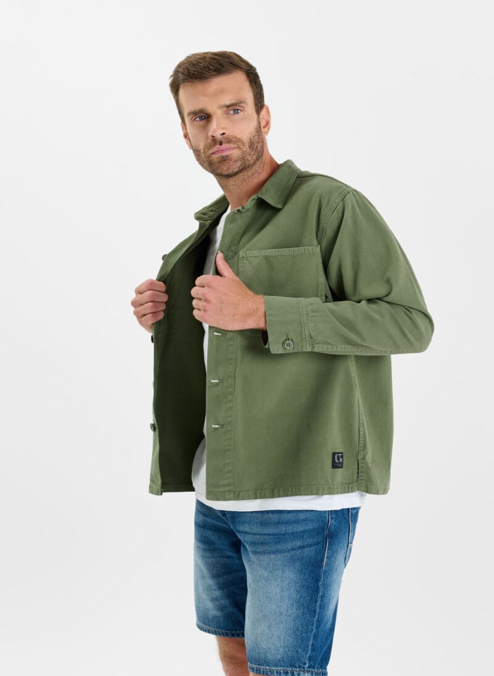 Chemises Surchemise LORD Khaki homme vert Le temps des cerises Chemises Surchemise LORD Khaki homme vert Kaki