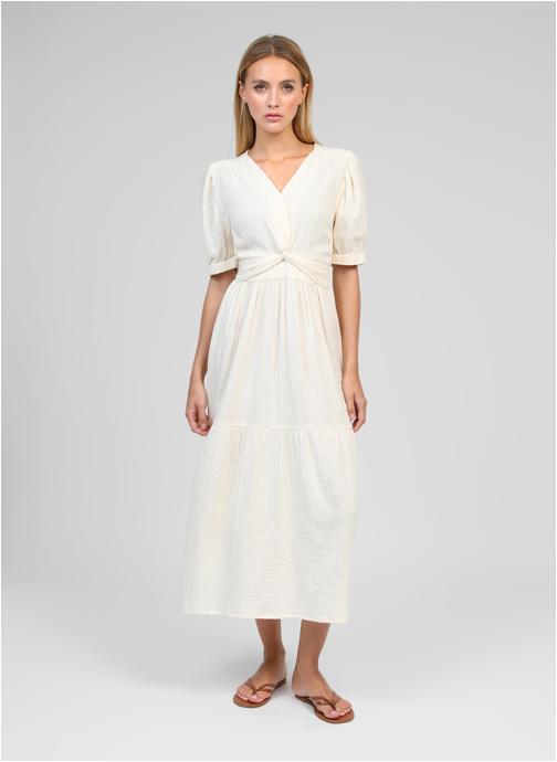An'ge Robes ROBE MIDI ODOUMILO ecru femme blanc