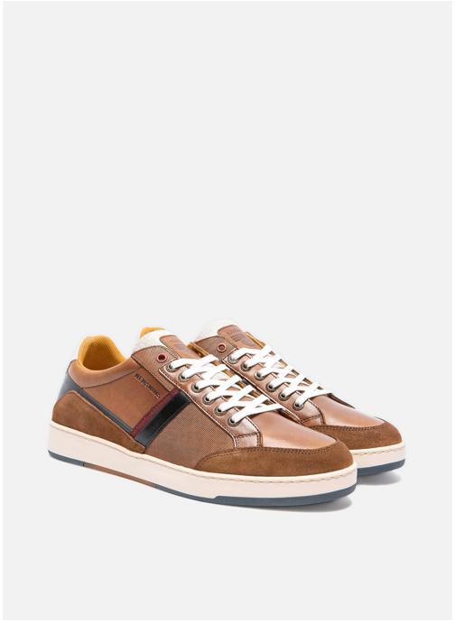 Redskins Baskets basses BASKET SALDA COGNAC+MARINE+ECRU homme marron