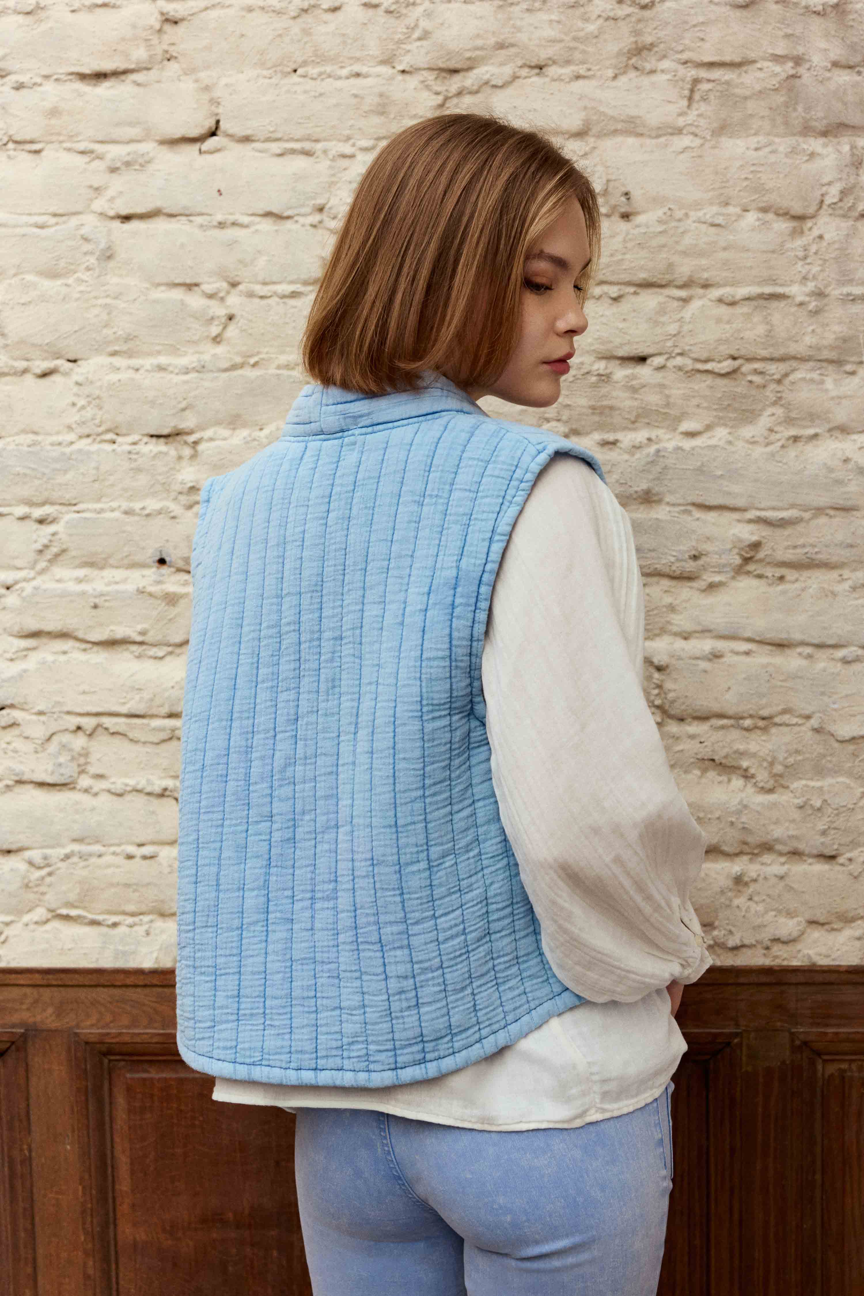 Gilets Gilet - VIVIE - 60-jaune femme bleu La Petite Etoile Gilets Gilet - VIVIE - 60-jaune femme bleu Bleu ciel