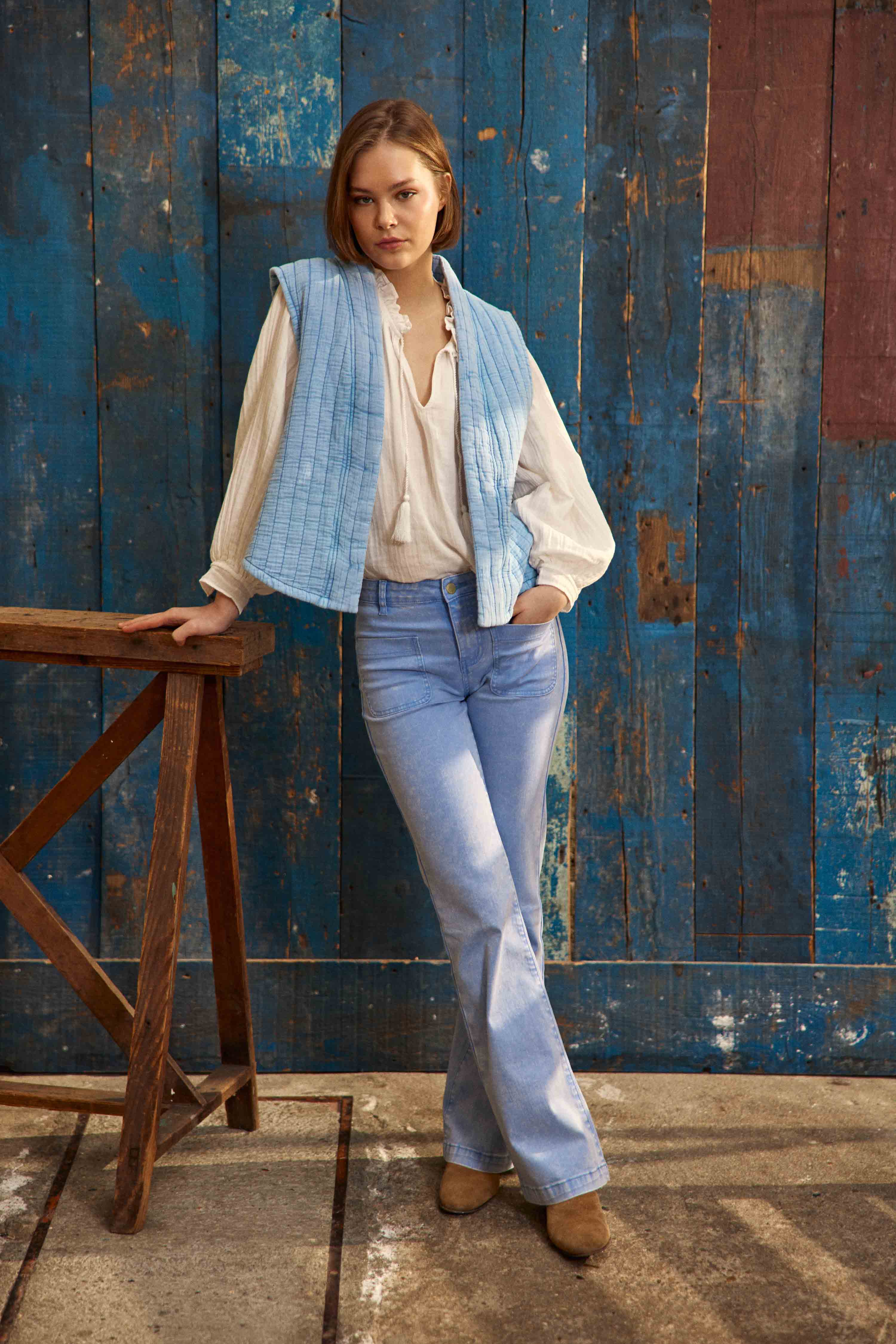 Gilets Gilet - VIVIE - 60-jaune femme bleu La Petite Etoile Gilets Gilet - VIVIE - 60-jaune femme bleu Bleu ciel