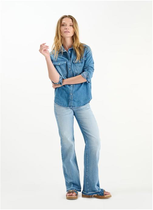Le temps des cerises Jeans droit Jeans flare Blue femme bleu