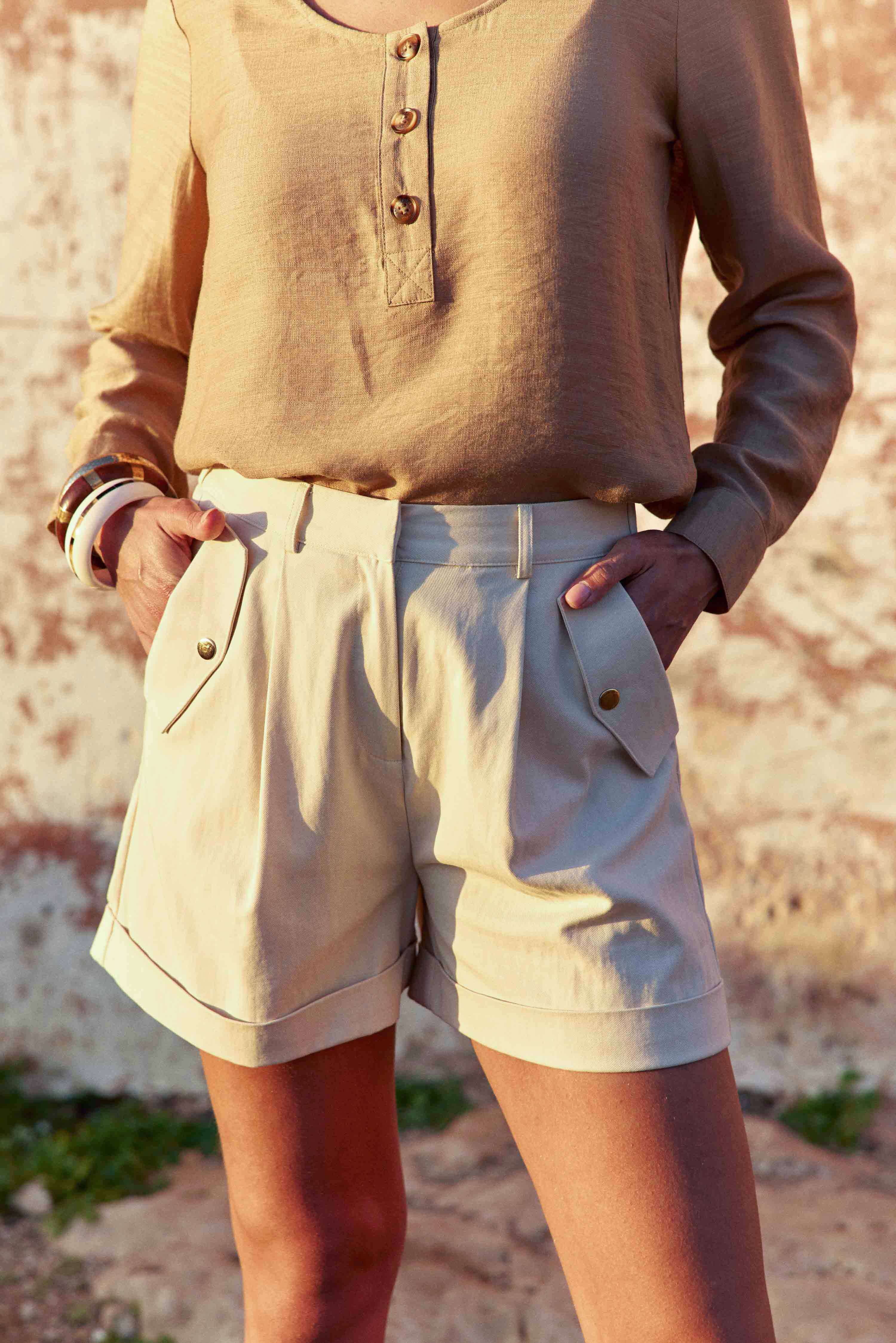 Shorts Short - SHARON - 15-camel femme beige La Petite Etoile Shorts Short - SHARON - 15-camel femme beige Beige