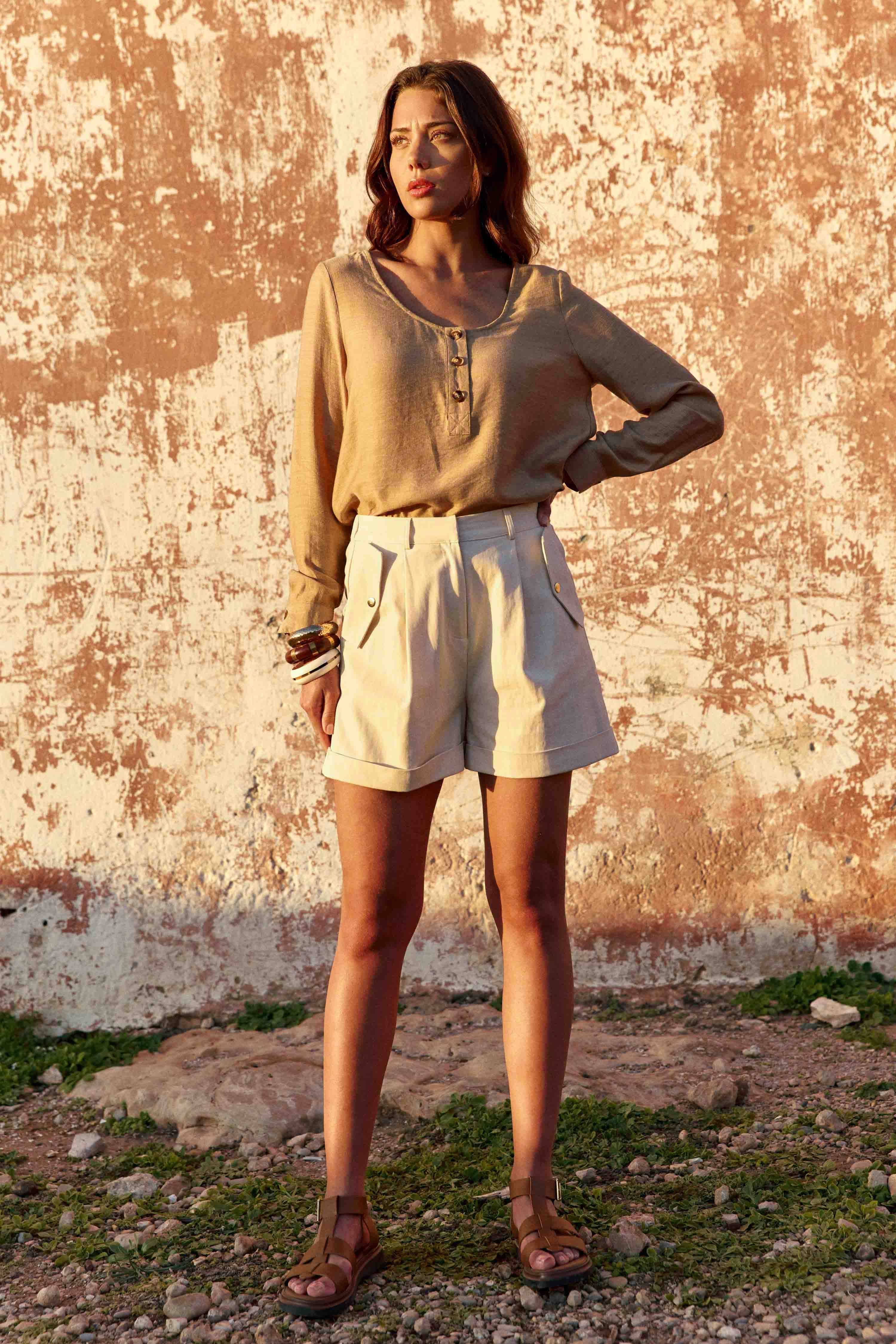 Shorts Short - SHARON - 15-camel femme beige La Petite Etoile Shorts Short - SHARON - 15-camel femme beige Beige