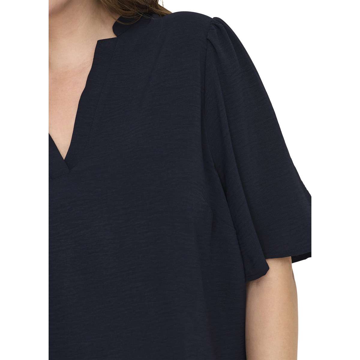 Tops T-shirt coton biologique ajustée - 15343736 femme bleu ONLY CARMAKOMA Tops T-shirt coton biologique ajustée - 15343736 femme bleu Bleu