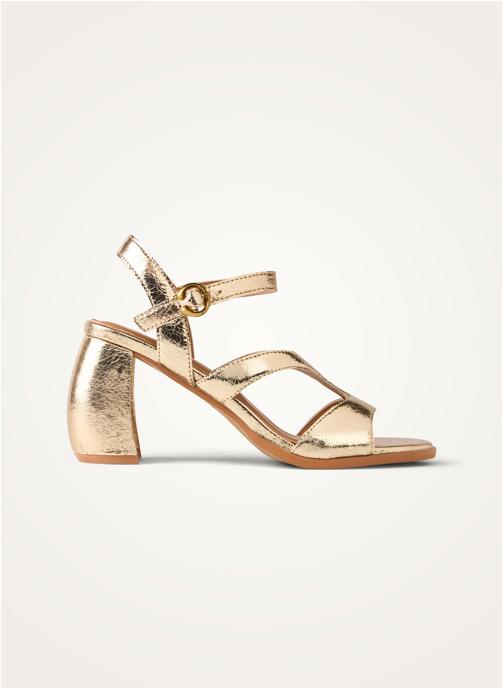 Vanessa Wu Sandales LUNA Curled femme or et bronze