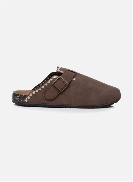 Isotoner Mules Sabots Femme Chocolat brodé femme marron