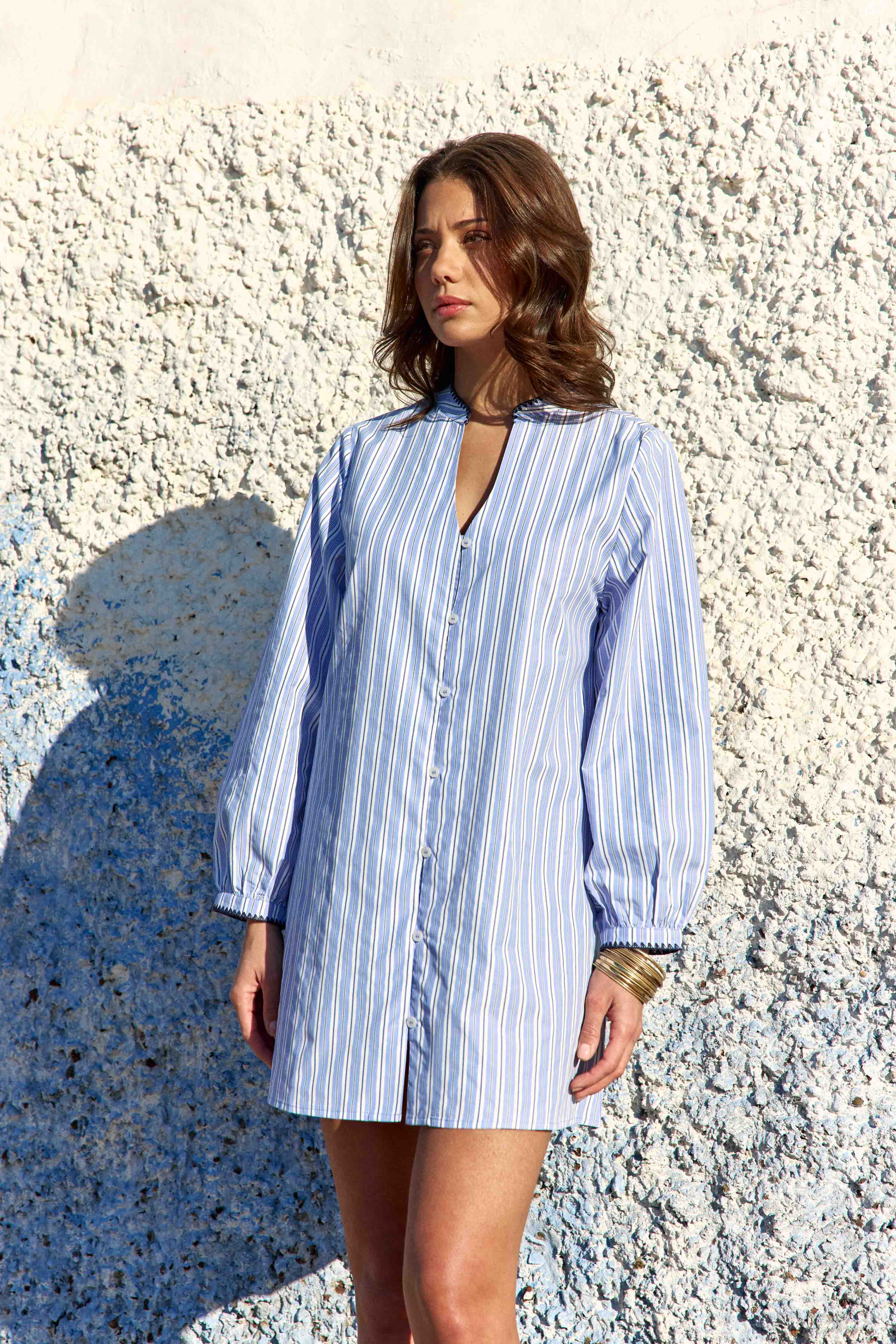 Robes Robe - ROSETTA - 30-ecru/Vert femme bleu La Petite Etoile Robes Robe - ROSETTA - 30-ecru/Vert femme bleu Bleu