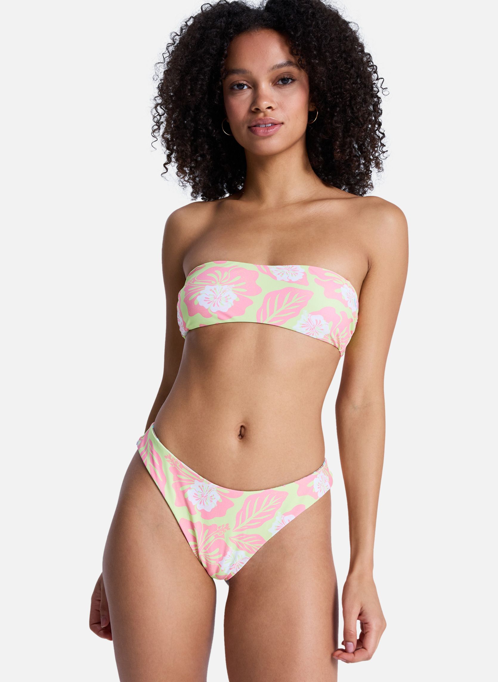 Hauts de maillot balconnet Hibiscus Hype RV Bandeau femme rose Roxy Hauts de maillot balconnet Hibiscus Hype RV Bandeau femme rose Rose clair