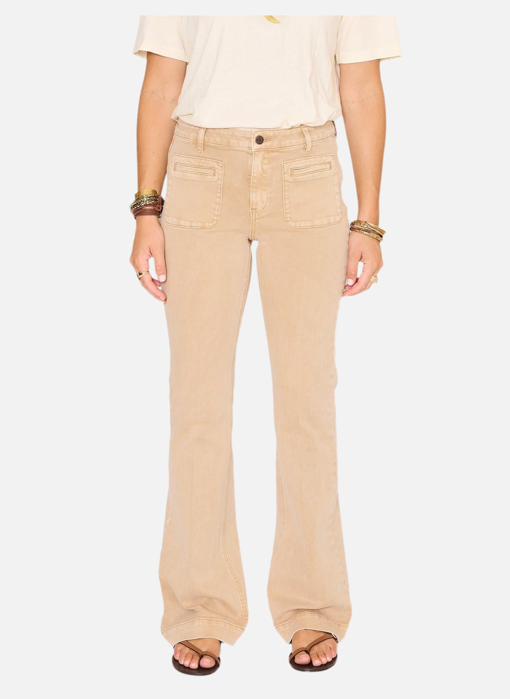 Jeans droit Jean The Diana Pacific Drill Beige femme beige MKT Studio Jeans droit Jean The Diana Pacific Drill Beige femme beige Beige