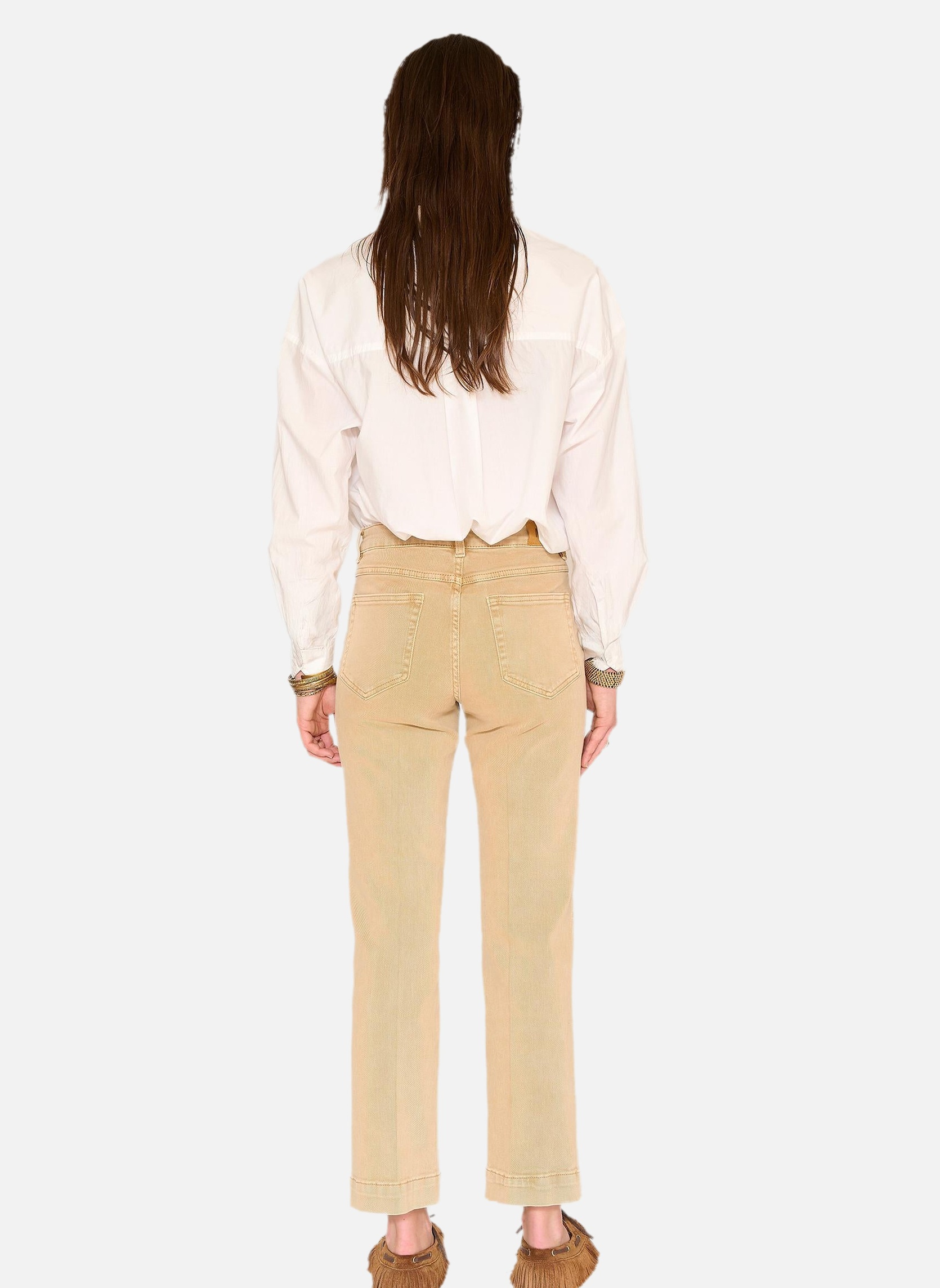 Jeans droit Jean The Bonnie Pacific Drill Beige femme beige MKT Studio Jeans droit Jean The Bonnie Pacific Drill Beige femme beige Beige